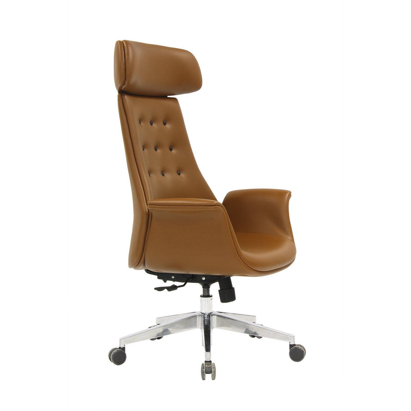 Key Alüminyum Ayaklı Kahverengi Döşemeli Yönetici Koltukları