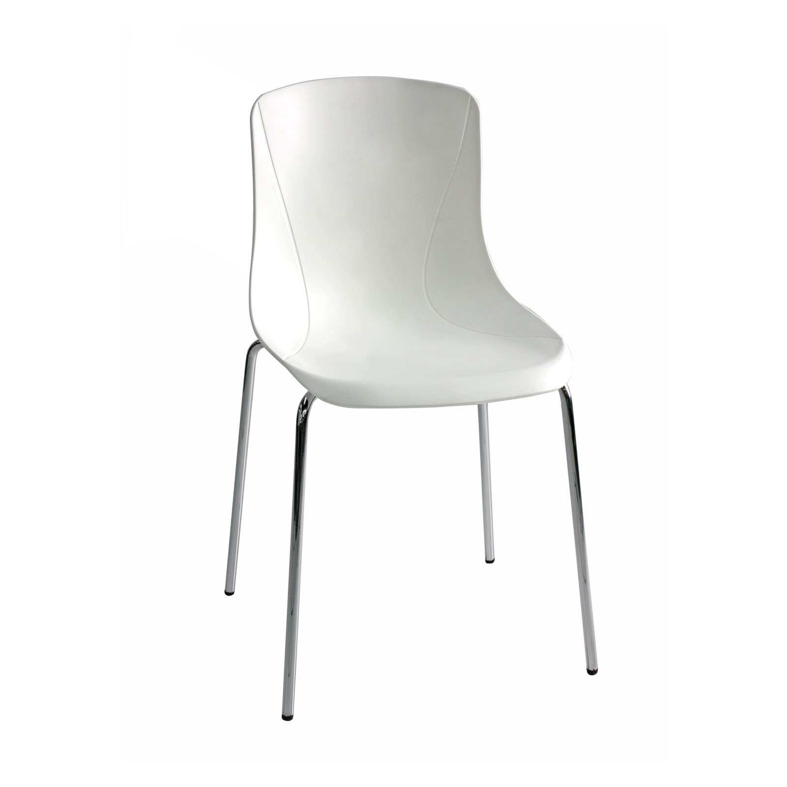 Rodos Beyaz Plastik Krom Ayaklı Proje Koltukları