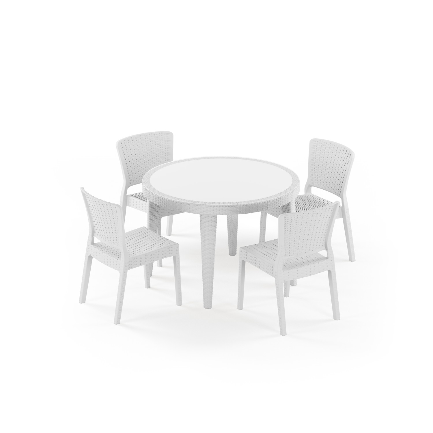 Osaka 110 ve Antares 4 Kişilik Kolçaksız Masa Takımı