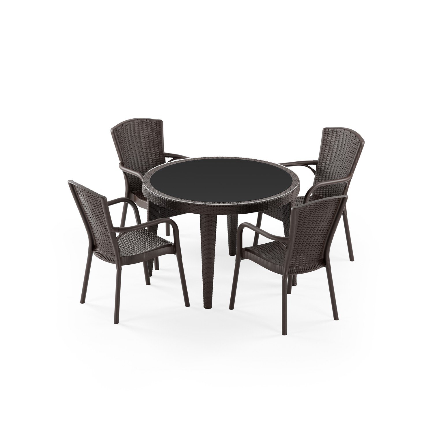 Osaka 110 ve Royal 4 Kişilik Rattan Masa Takımı