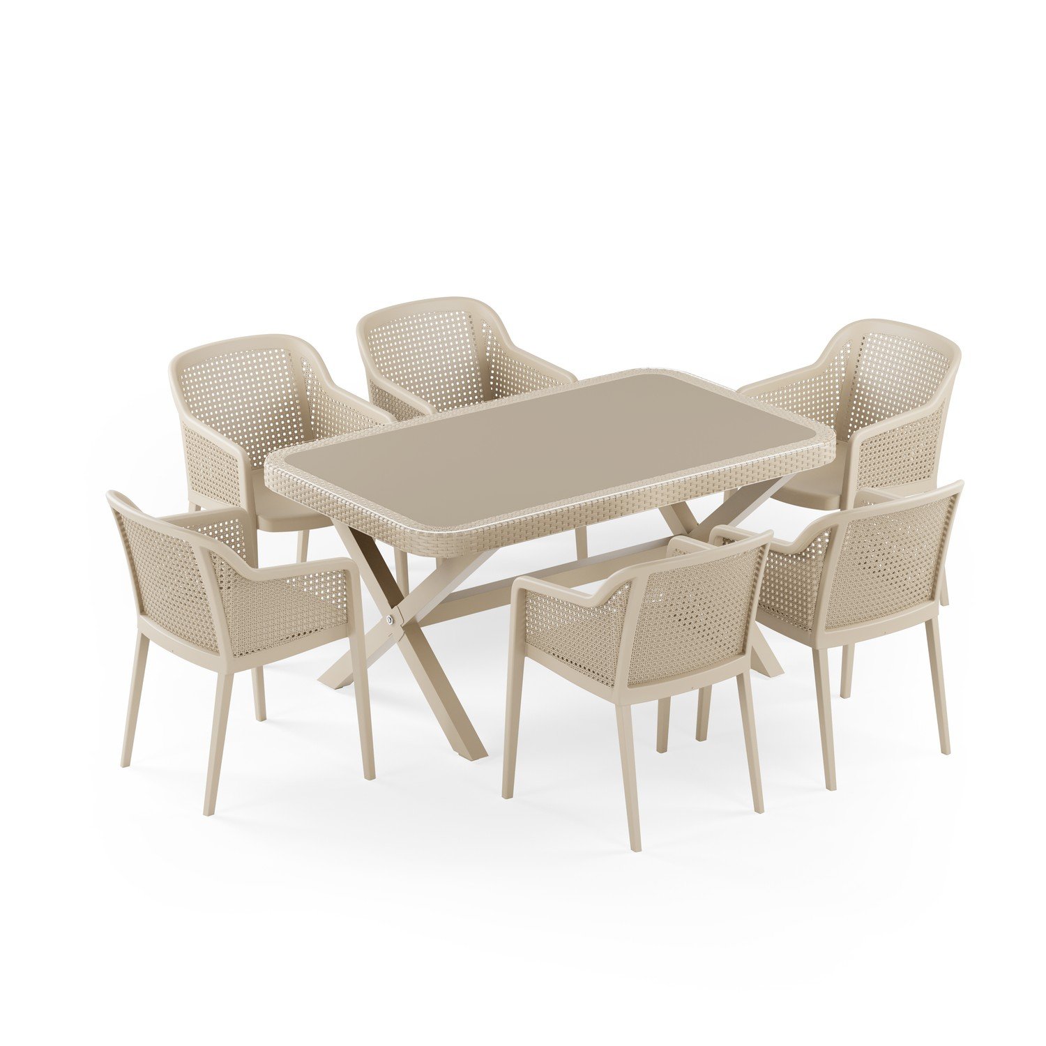 Osaka-X 90x150 Octa 6 Kişilik Masa Takımı