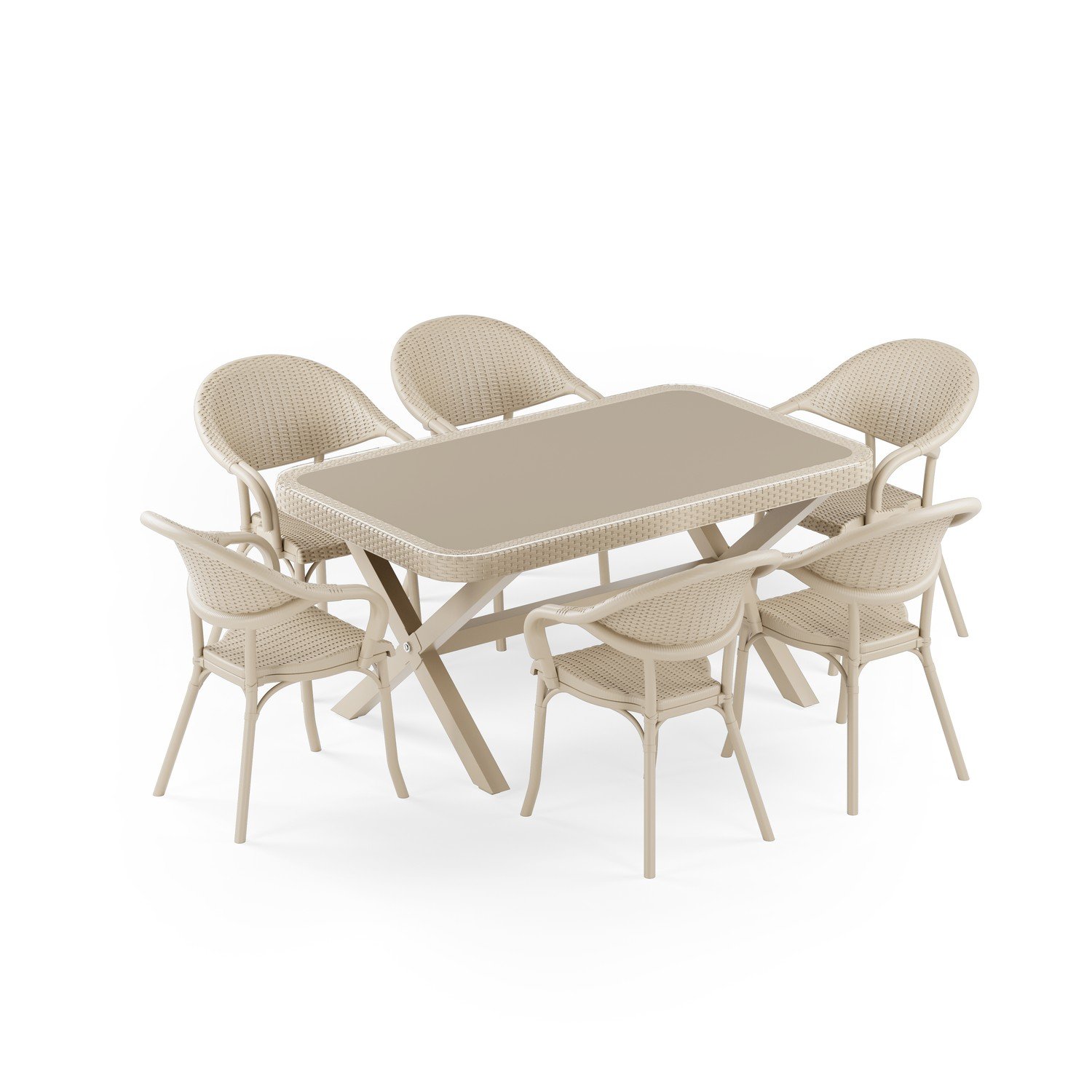 Osaka-X 90x150 Flash-R 6 Kişilik Masa Takımı