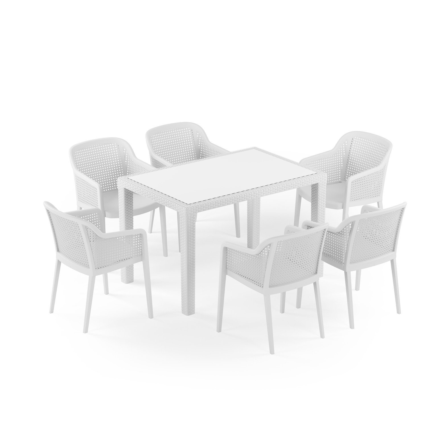 Antares 80X120 Octa 6 Kişilik Rattan Masa Takımı