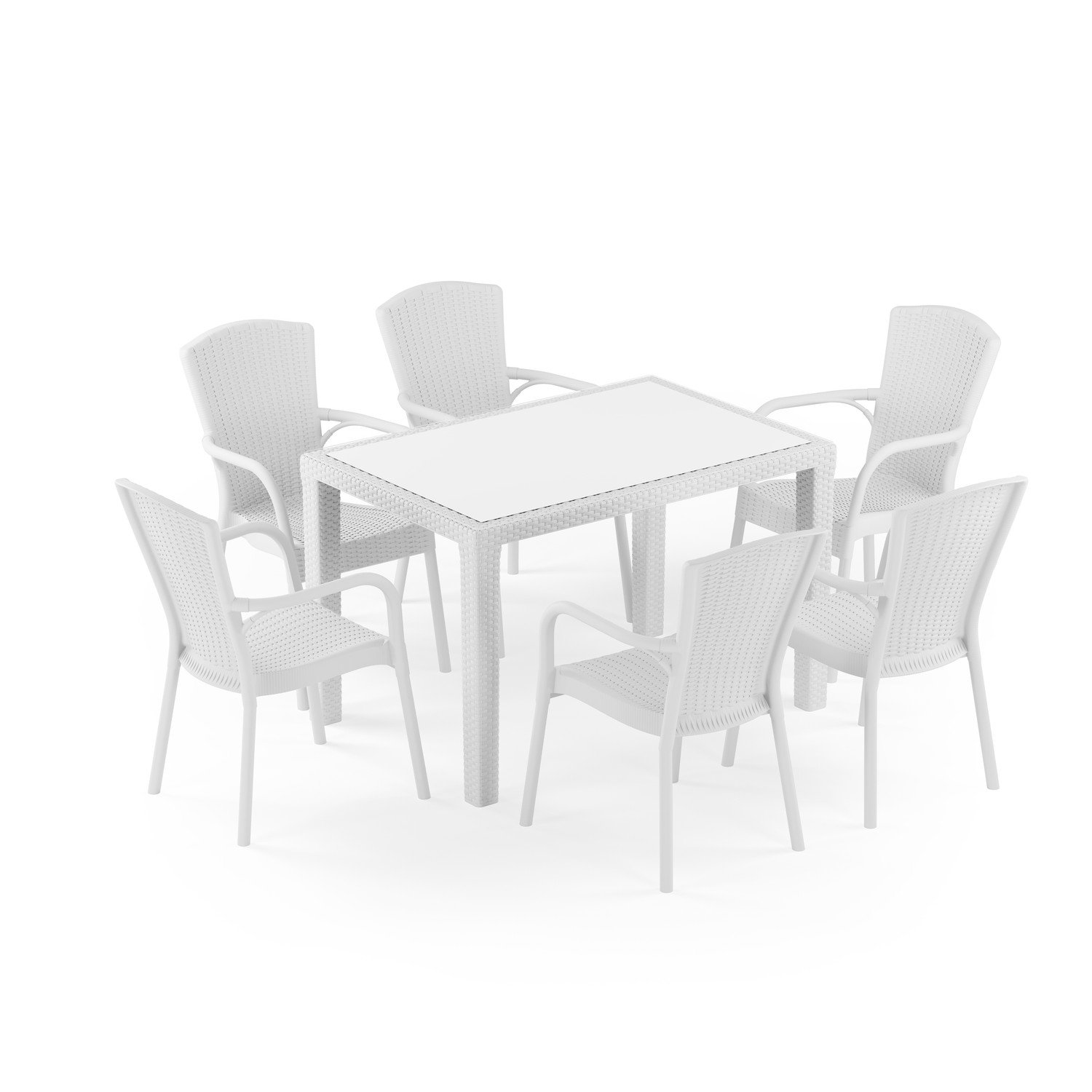 Antares 80X120 Royal 6 Kişilik Rattan Masa Takımı