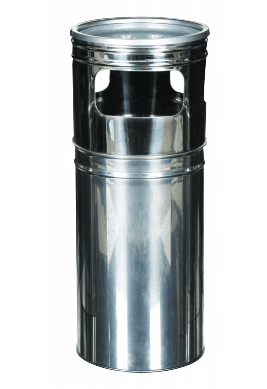 Üç Gözlü Paslanmaz Küllüklü Çöp Kovası